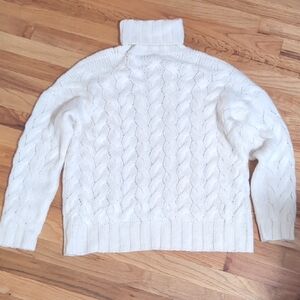 Women's White Cable Knit Sweater